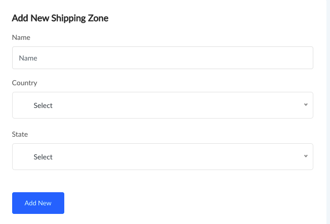 create shipping zone